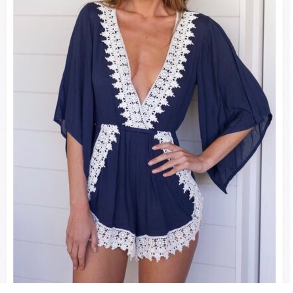 Navy Blue Summer Romper✨